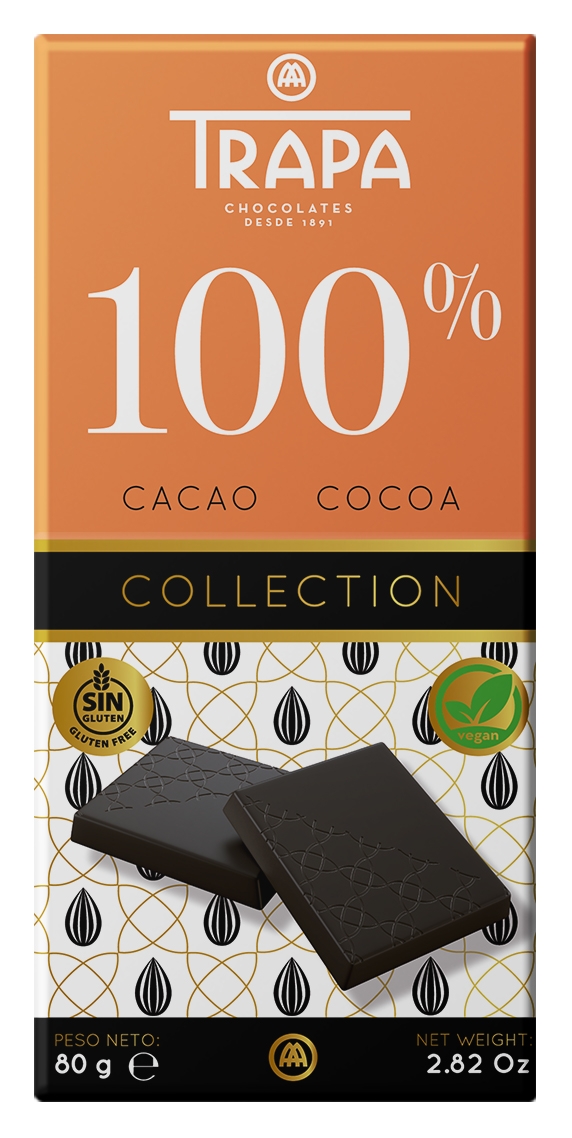 CHOCOLATES TRAPA AMPLIA SU GAMA DE TABLETAS COLLECTION CON UNA NUEVA REFERENCIA 100% CACAO