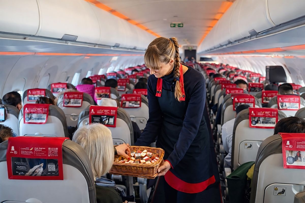 CHOCOLATES TRAPA E IBERIA EXPRESS CELEBRAN JUNTOS SU ANIVERSARIO REPARTIENDO BOMBONES A TODOS SUS PASAJEROS